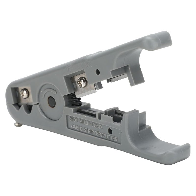 Coaxial Cable Stripper Manual Wire Stripping Tool for Telephone Line Network Cables Multiconductor Cable Cutter and Stripper S501, Grey - Image 3