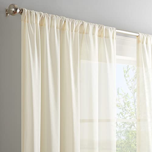 Eclipse - 15296052108IVY Chelsea Rod Pocket Curtains for Bedroom, Single Panel, 52" x 108", Ivory - Image 3
