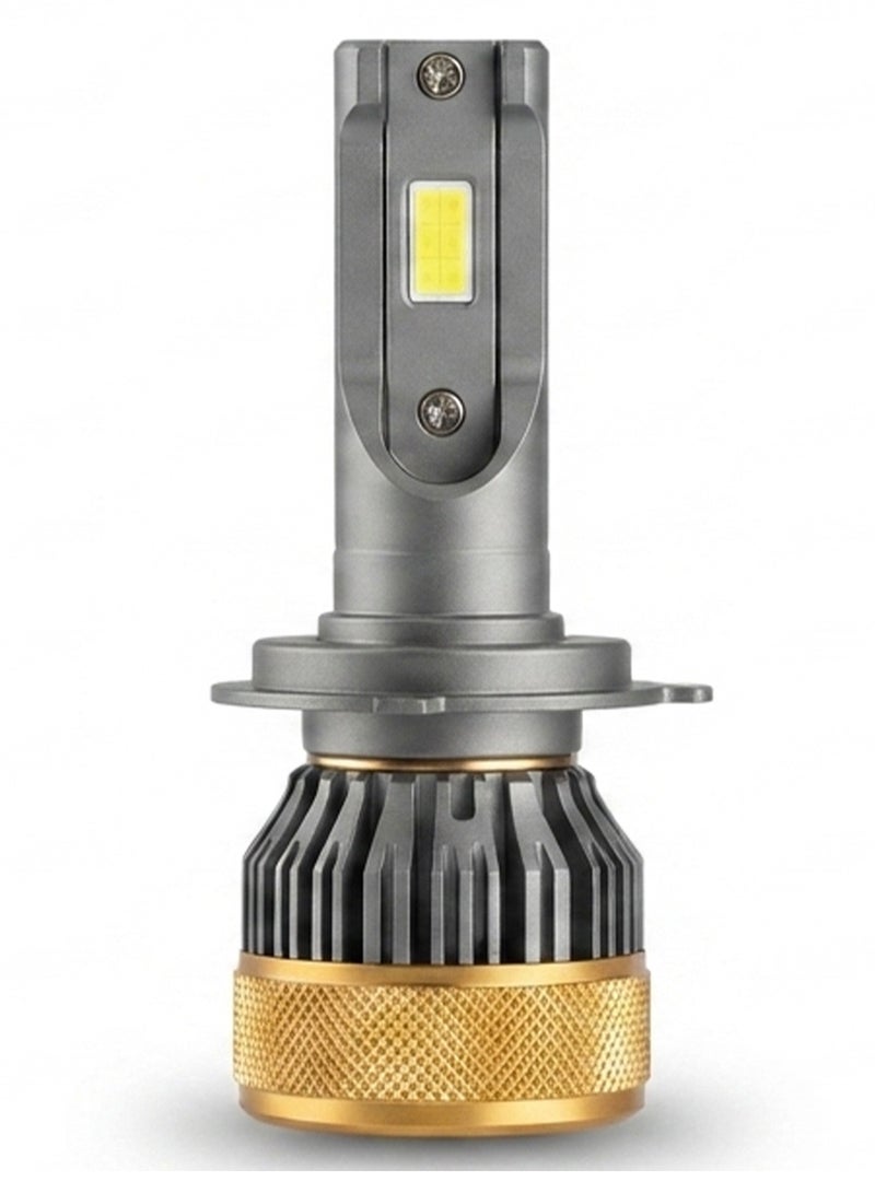 مصابيح أمامية للسيارات M20 H7 LED بقوة 75 واط – إضاءة LED فائقة السطوع وبعيدة المدى (جهد تشغيل 9-36 فولت تيار مستمر)، ضوء أبيض، هيكل من ألومنيوم الطائرات، مقاومة للماء بمعيار IP65، نظام تبريد تلقائي، سهولة وسرعة التركيب. - Image 1