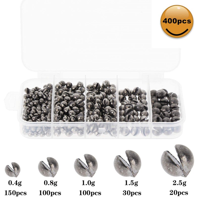 Croch Fishing Weights Sinkers Kit, 400pcs Removable Split Shot Sinkers Fishing Weights Sinkers 5 Sizes,0.014 0.028 0.035 0.053 0.088 oz - Image 3