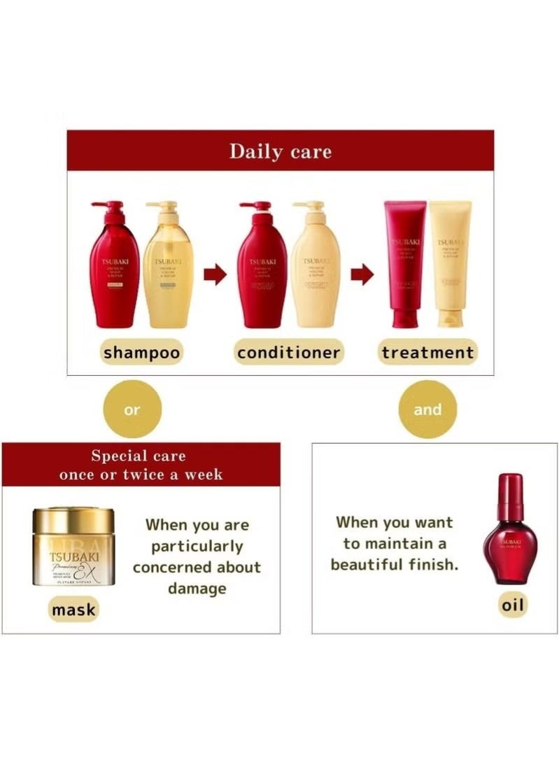 Tsubaki Premium Moist & Repair Shampoo & Conditioner Pump Pair Set - 450 ml + 450 ml (2024) - Moisturiser and Repair for Dry Hair - Image 2