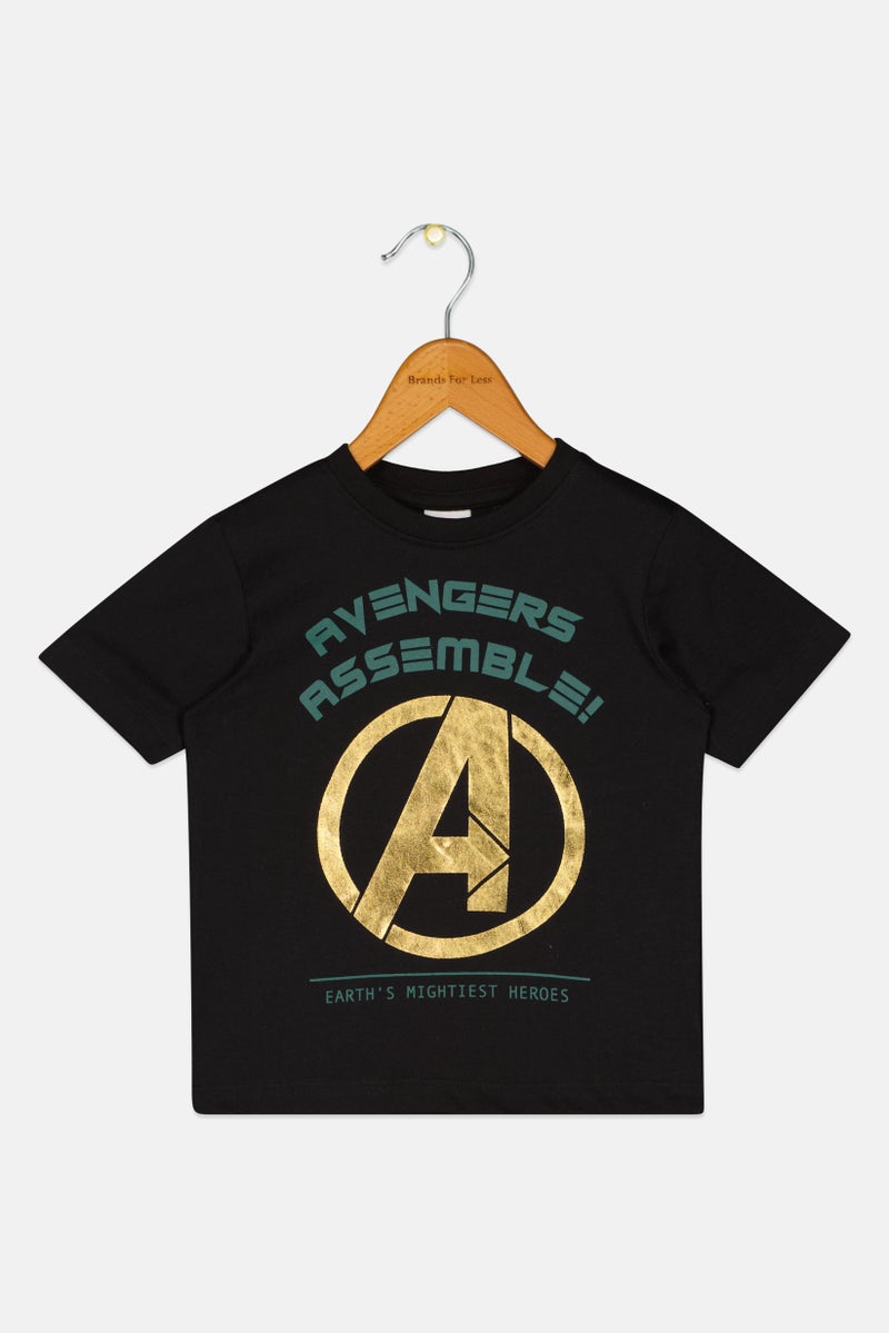 MARVEL Toddlers Boy Crew Neck Graphic Print Short Sleeves T-Shirt,  Black - Image 2