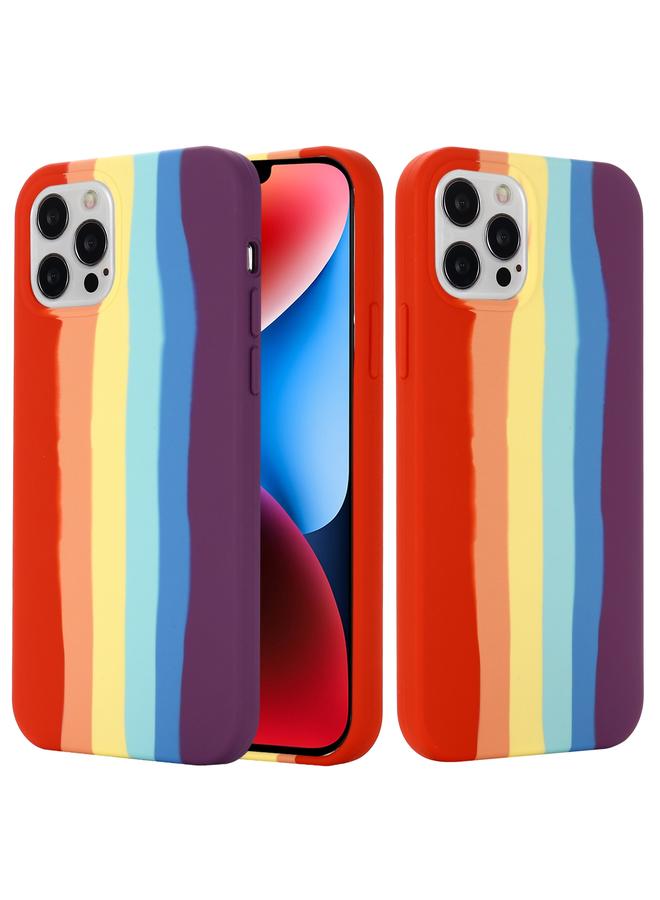 S-TOP Case For iPhone 15 Pro Max Rainbow Liquid Silicone Phone Case - Image 1