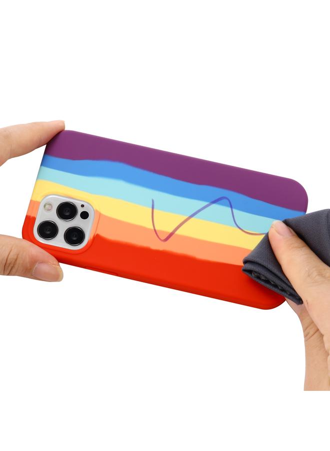 S-TOP Case For iPhone 15 Pro Max Rainbow Liquid Silicone Phone Case - Image 5
