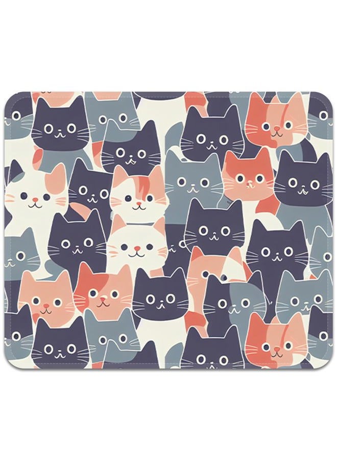 FROGIGO Square Mouse Pad with Stitched Edge, Premium Mousepad Washable Lycra Cloth. Computer Mouse Pad with Non-Slip Rubber Base, Mouse Pads for Computers Laptop Mouse 9.25x7.75x0.12 inch-Round Face Cat - Image 1