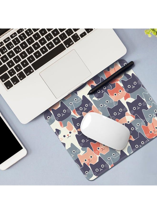 FROGIGO Square Mouse Pad with Stitched Edge, Premium Mousepad Washable Lycra Cloth. Computer Mouse Pad with Non-Slip Rubber Base, Mouse Pads for Computers Laptop Mouse 9.25x7.75x0.12 inch-Round Face Cat - Image 4