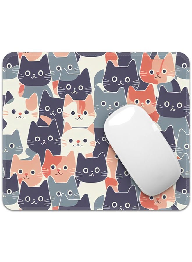 FROGIGO Square Mouse Pad with Stitched Edge, Premium Mousepad Washable Lycra Cloth. Computer Mouse Pad with Non-Slip Rubber Base, Mouse Pads for Computers Laptop Mouse 9.25x7.75x0.12 inch-Round Face Cat - Image 2