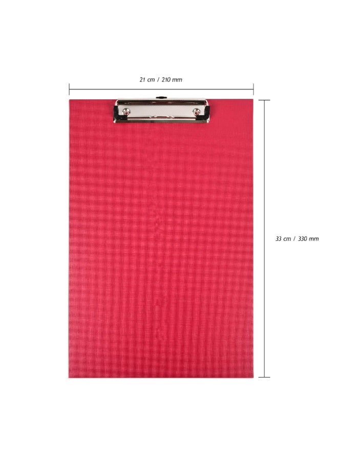 FIS PP Colored Clipboard with 12cm Checkered Wire Clip, Foolscap Size(210x330mm), Wine Red Color-FSCBPPWCFSWRE - Image 5
