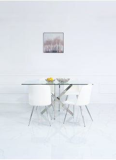 VANITY LIVING VANITY LIVING Dining Table - Davos Chrome Large 6-Seater  - Image 3