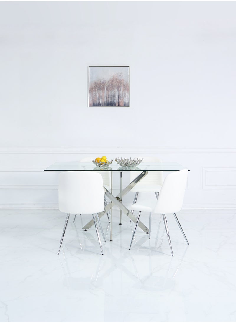 VANITY LIVING VANITY LIVING Dining Table - Davos Chrome Large 6-Seater  - Image 3