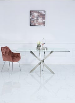 VANITY LIVING VANITY LIVING Dining Table - Davos Chrome Large 6-Seater  - Image 2