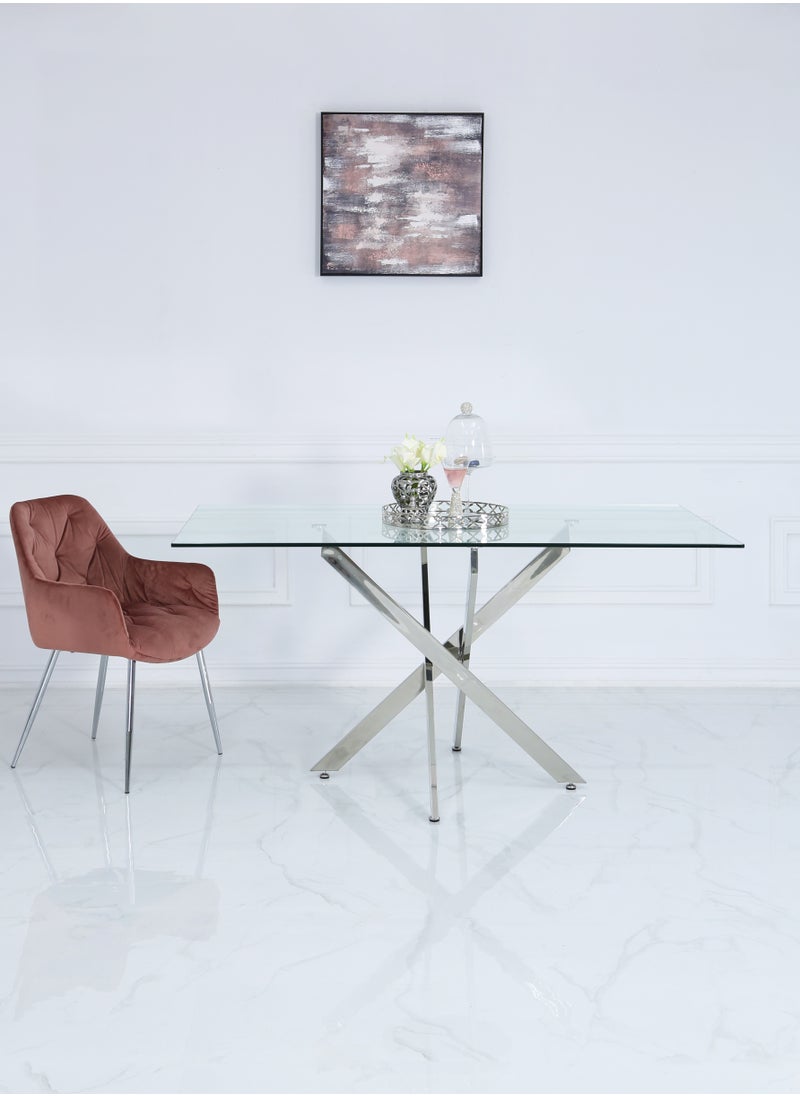 VANITY LIVING VANITY LIVING Dining Table - Davos Chrome Large 6-Seater  - Image 2