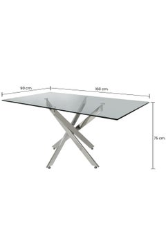 VANITY LIVING VANITY LIVING Dining Table - Davos Chrome Large 6-Seater  - Image 4