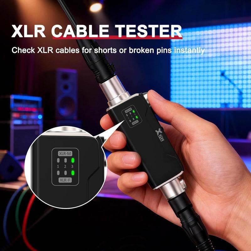 Xvive AT-2 Portable Audio Tester for Live Sound & Studio - XLR Cable Tester, Signal Generator, Phantom Power Check - Image 5