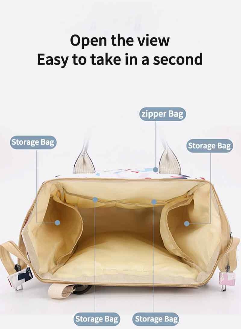 MIXDE Backpack, Large Capacity Baby Bag, Multi-Function Travel Backpack Nappy Bags, Nursing Bag, Fashion Mummy, Roomy Waterproof for Baby Care, Stylish and Durable  - Image 4