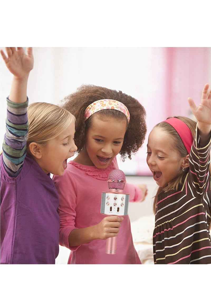 PAMEER Wireless Bluetooth Karaoke Microphone for Kids 5 in 1 Portable Handheld Karaoke Mic Speaker Player Recorder with Adjustable Remix FM Radio for Kids Girls Boys Birthday - Image 5