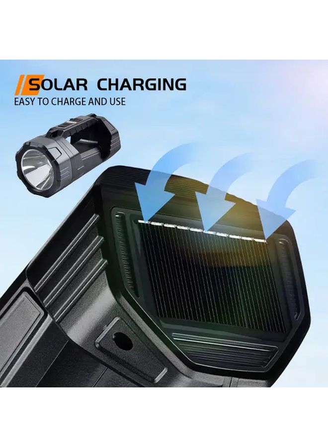 1PC Solar USB Rechargeable LED Spotlight Portable Outdoor Flashlight Power Display - Image 4