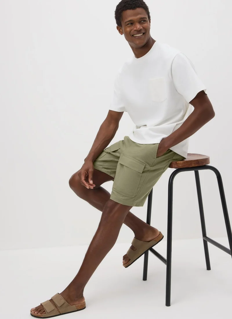 Matalan Sage Green Textured Pocket Shorts