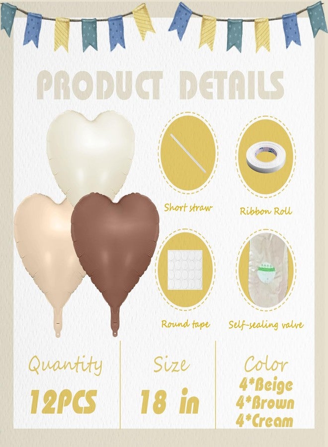 KHC-KHF Heart-Balloons Valentine-Balloon 12PCS 18" Love Foil Balloons Birthday Party Anniversary Wedding Engagement Decorations Baby Shower Bridal Supply - Image 3