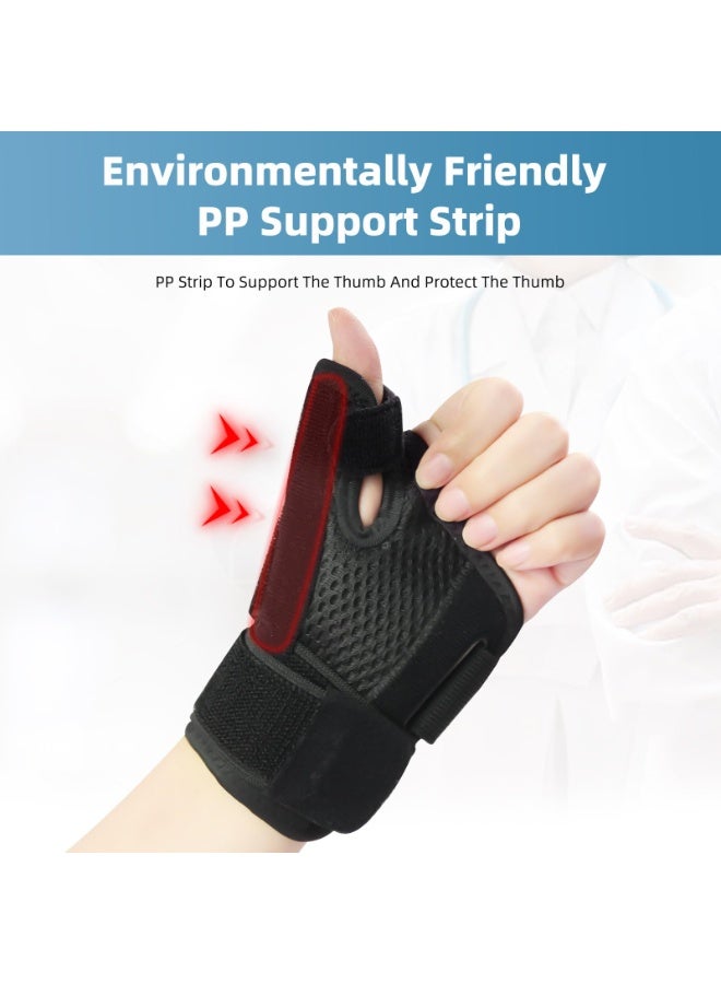 فلوشرينيك دعامة المعصم الرياضية لغمد الأوتار، دعامة الإبهام القابلة للتعديل دعامة المعصم لعلاج التهاب الأوتار، وتخفيف آلام التواء الإبهام والتهاب المفاصل والتهاب الأوتار جبيرة الإبهام لليد اليسرى/اليمنى (سوداء) - Image 4