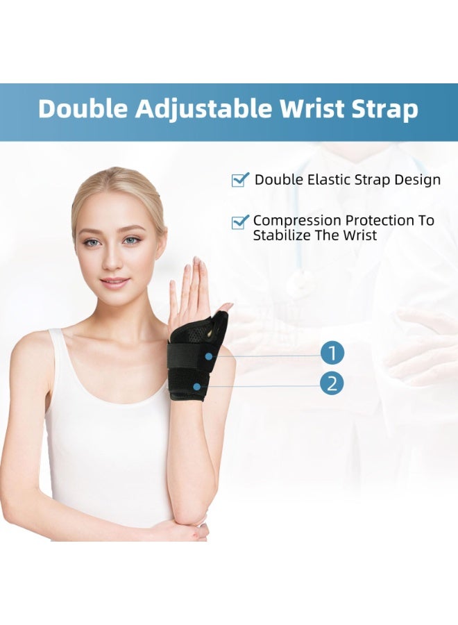 فلوشرينيك دعامة المعصم الرياضية لغمد الأوتار، دعامة الإبهام القابلة للتعديل دعامة المعصم لعلاج التهاب الأوتار، وتخفيف آلام التواء الإبهام والتهاب المفاصل والتهاب الأوتار جبيرة الإبهام لليد اليسرى/اليمنى (سوداء) - Image 3