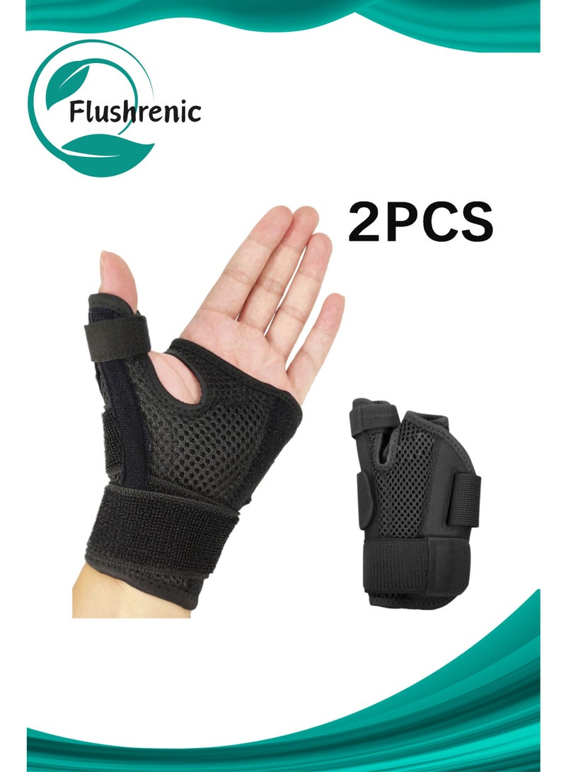 فلوشرينيك دعامة المعصم الرياضية لغمد الأوتار، دعامة الإبهام القابلة للتعديل دعامة المعصم لعلاج التهاب الأوتار، وتخفيف آلام التواء الإبهام والتهاب المفاصل والتهاب الأوتار جبيرة الإبهام لليد اليسرى/اليمنى (سوداء) - Image 1