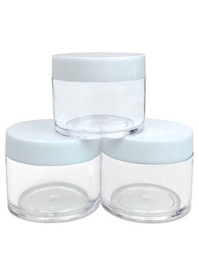 Beauticom 6 Piece 1 Oz. Usa Acrylic Round Clear Jars With Flat Top Lids For Creamslotionsmake Upcosmeticssamplesherbsointments (6 Pieces Jars + Lidswhite) - Image 3