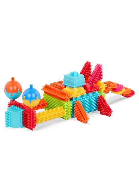 Bristle Blocks By Battat The Official Bristle Blocks Stem 3D Sensory Toy For Kids Building Toys For Creativity & Dexterity 2 Yrs Multicolor 80 Pieces Big Value In A Storage Bin