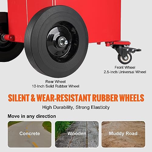 VEVOR 30 Gallon Fuel Caddy, Portable Fuel Storage Tank Container with Electric Pump Wheels 23.5 L/min, 180W Fuel Transfer Storage Tank for Diesel Car Boat Motorcycle - Image 3