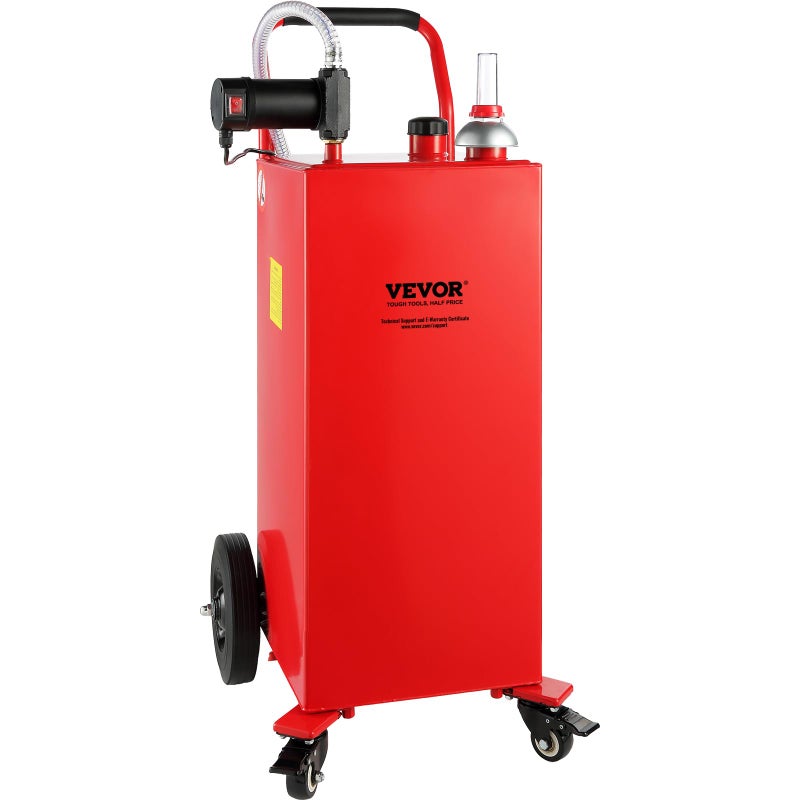 VEVOR 30 Gallon Fuel Caddy, Portable Fuel Storage Tank Container with Electric Pump Wheels 23.5 L/min, 180W Fuel Transfer Storage Tank for Diesel Car Boat Motorcycle - Image 2
