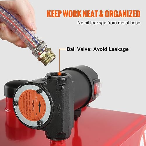 VEVOR 30 Gallon Fuel Caddy, Portable Fuel Storage Tank Container with Electric Pump Wheels 23.5 L/min, 180W Fuel Transfer Storage Tank for Diesel Car Boat Motorcycle - Image 5
