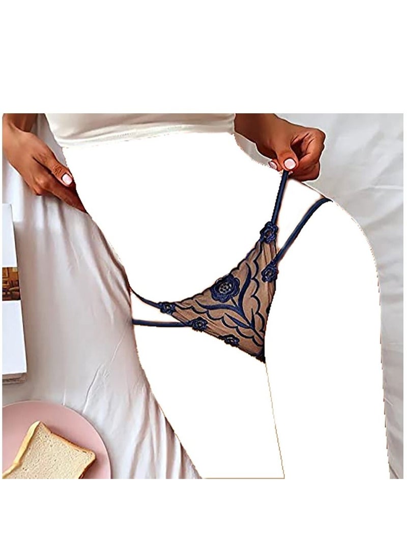 KASTWAVE 3 Pack Women Mesh Thong Floral G-string Panties Knickers Lingerie Underwear  - Image 5