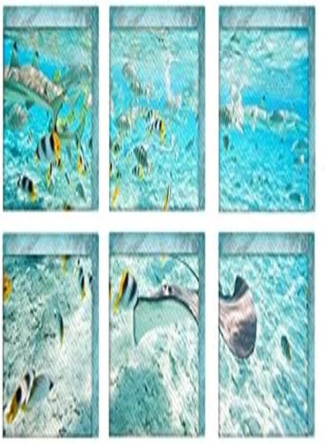 1 set of 6pcs Simple Wall sticker Imitation 3D stereo bathtub stickers The Underwater world bathtub stickers