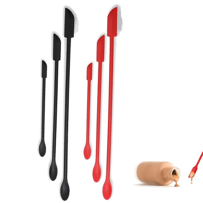 6PIECE MINI SILICONE SPATULA SET DOUBLEENDED REUSABLE JAR SPATULA FOR KITCHEN BEAUTY