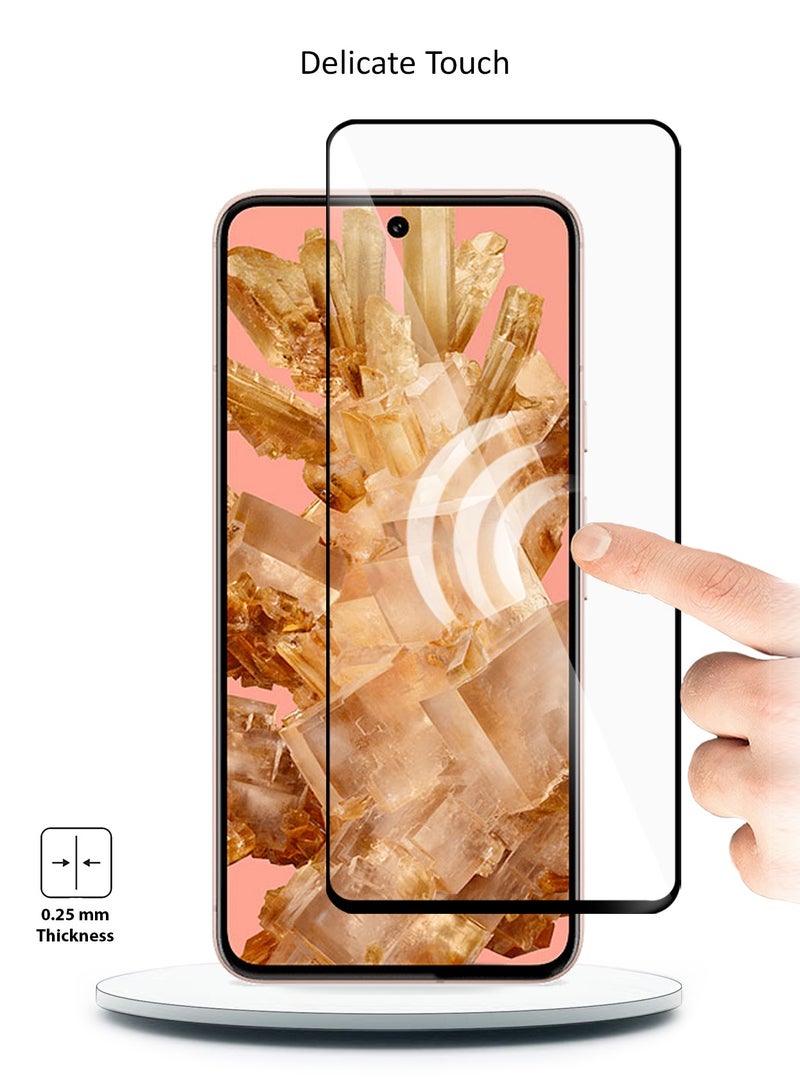 Wtech Google Pixel 8 5G 2023 Premium E2E Full Glue Full Cover Tempered Glass Screen Protector (MSGECN) - Clear/Black - Image 4