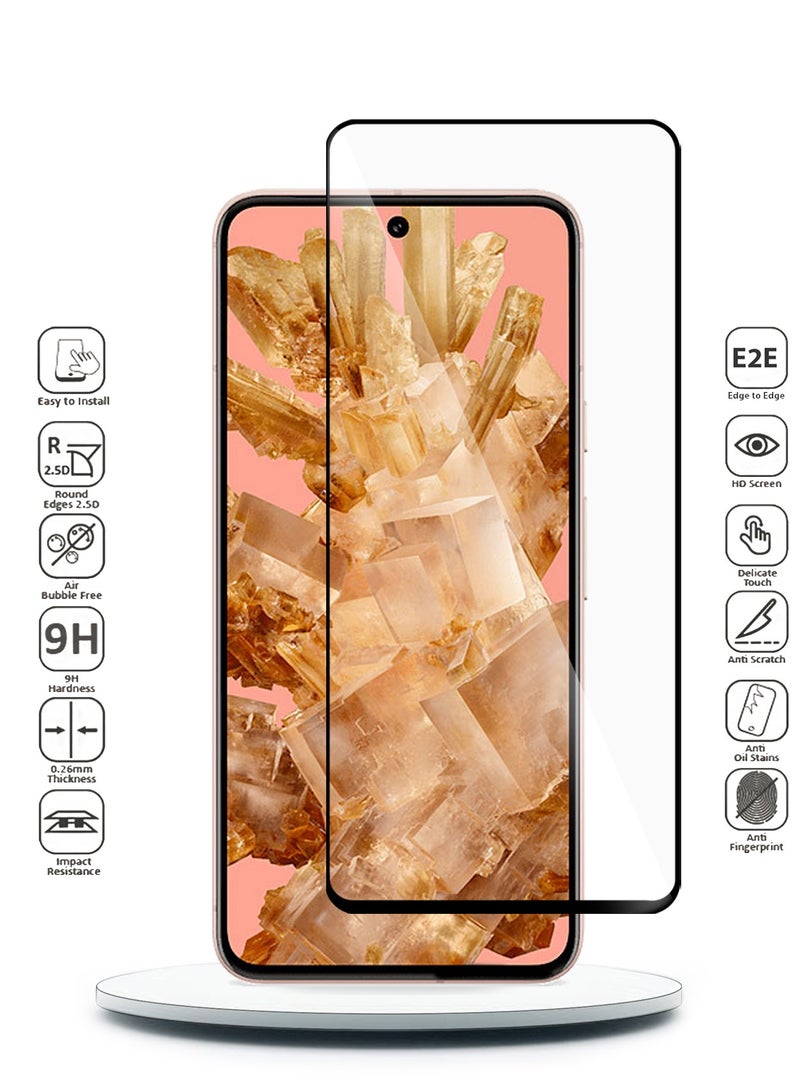 Wtech Google Pixel 8 5G 2023 Premium E2E Full Glue Full Cover Tempered Glass Screen Protector (MSGECN) - Clear/Black - Image 2