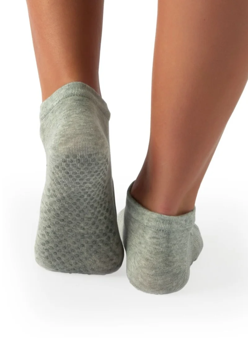Prickly Pear Grey Non-Slip Barre/Yoga/Pilates Socks, Womens, One Size Fits Most
