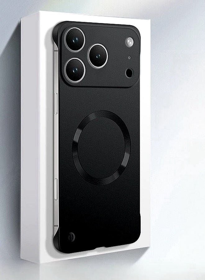 For iPhone  17 Pro Max Case ， Camera Lens Protection，Ultra Slim，without Edges，Support Wireless Charging，Solid Color Magnetic Premium Shockproof Protective iPhone 17 Pro Max Cover，Black - Image 2