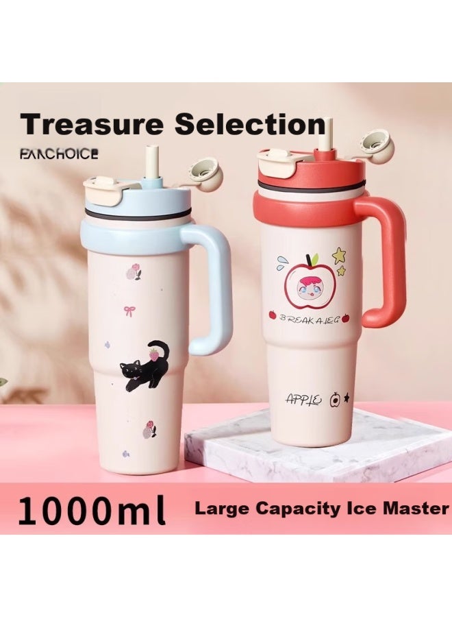 Pakchoice Ice King Cup Insulated Tumbler, Large Capacity, 316 Stainless Steel, Food-Grade, Cute And Stylish For Women, Giant Straw Cup - Image 1