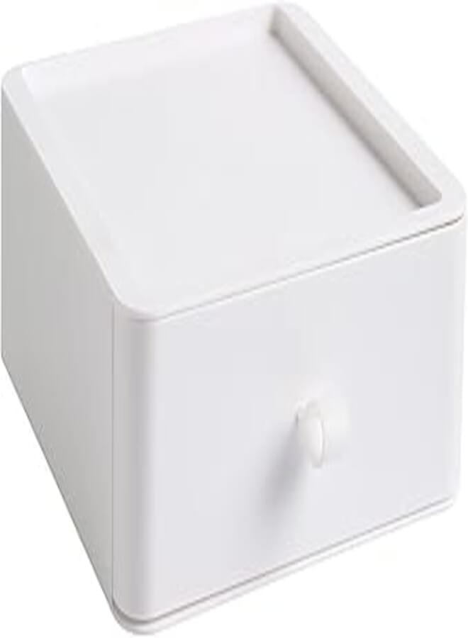 Multifunctional Stackable Storage Tray Organizer Home Office Table Organizer Organizer Makeup Accessories Organizer (White) (2) 