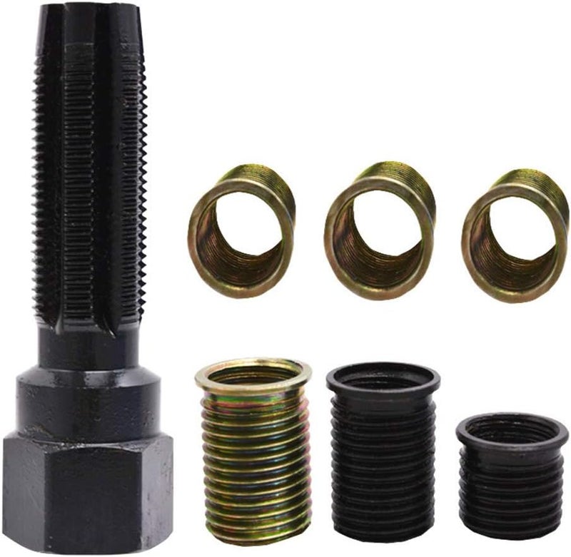 Calidaka Spark Plug Repair Kit 16Pcs Carbon Steel Spark Plug Tap Thread Repair Tools M14 X 1.25 Rethreading Set with Portable Case - Image 5