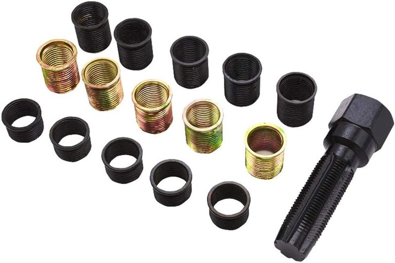 Calidaka Spark Plug Repair Kit 16Pcs Carbon Steel Spark Plug Tap Thread Repair Tools M14 X 1.25 Rethreading Set with Portable Case - Image 4