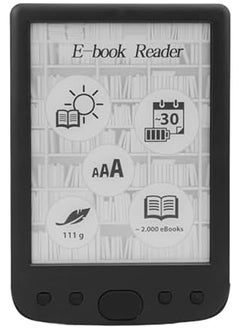 سكاي تاتش قارئ كتب إلكترونية بشاشة حبر إلكتروني مقاس 6 بوصات – شاشة تعمل باللمس مريحة للعين، تصميم مدمج وخفيف الوزن، سعة تخزين 8 جيجابايت، يوفر تجربة قراءة شبيهة بالورق، جهاز محمول مثالي لقراءة الكتب.  - Image 1