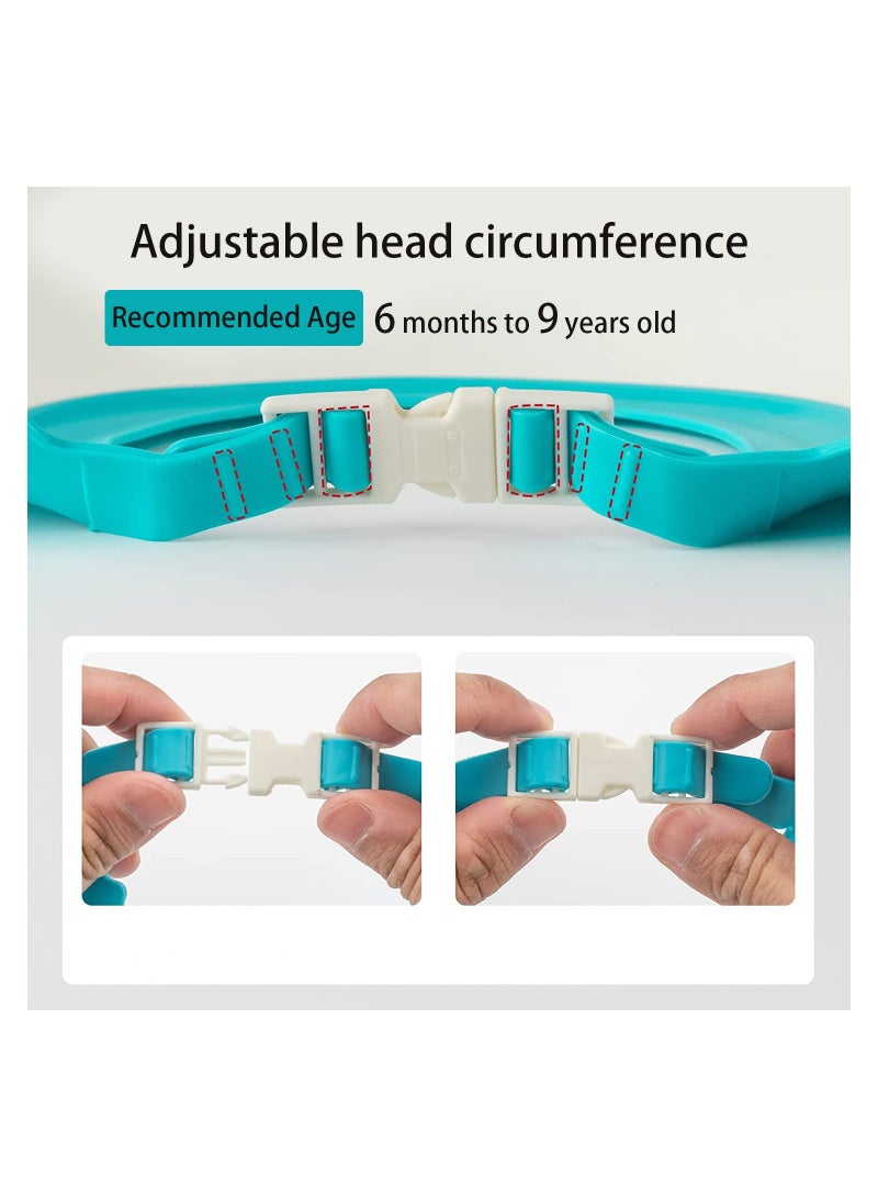 Cute Crocodile Baby Shower Cap Visor Hat for Eye and Ear Protection Adjustable Band for Infants and Toddlers Over 6 Months Blue - Image 5