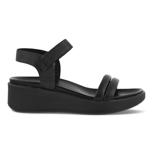 ECCO FLowt Luxery Wedge Ankle Strap Sandal,BLACK NUBUCK,9-9.5 - Image 2