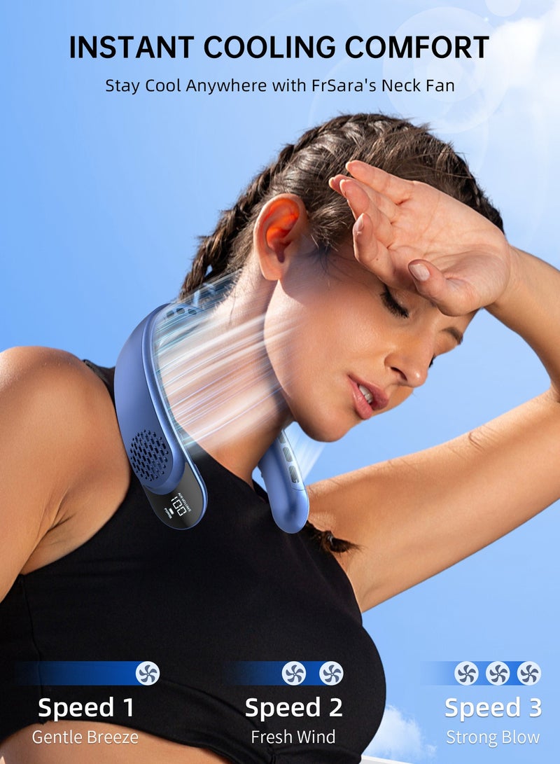 Loquat Foldable Bladeless Fan 360° Cooling Wearable Personal Fan, Rechargeable Hand-free Neck Fan - Image 3