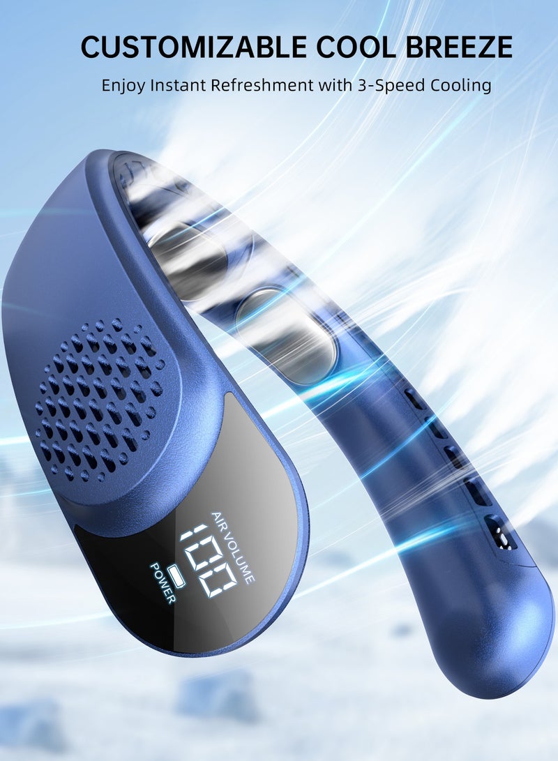 Loquat Foldable Bladeless Fan 360° Cooling Wearable Personal Fan, Rechargeable Hand-free Neck Fan - Image 2