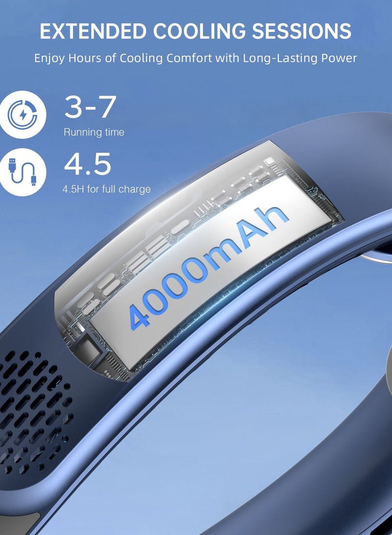 Loquat Foldable Bladeless Fan 360° Cooling Wearable Personal Fan, Rechargeable Hand-free Neck Fan - Image 4