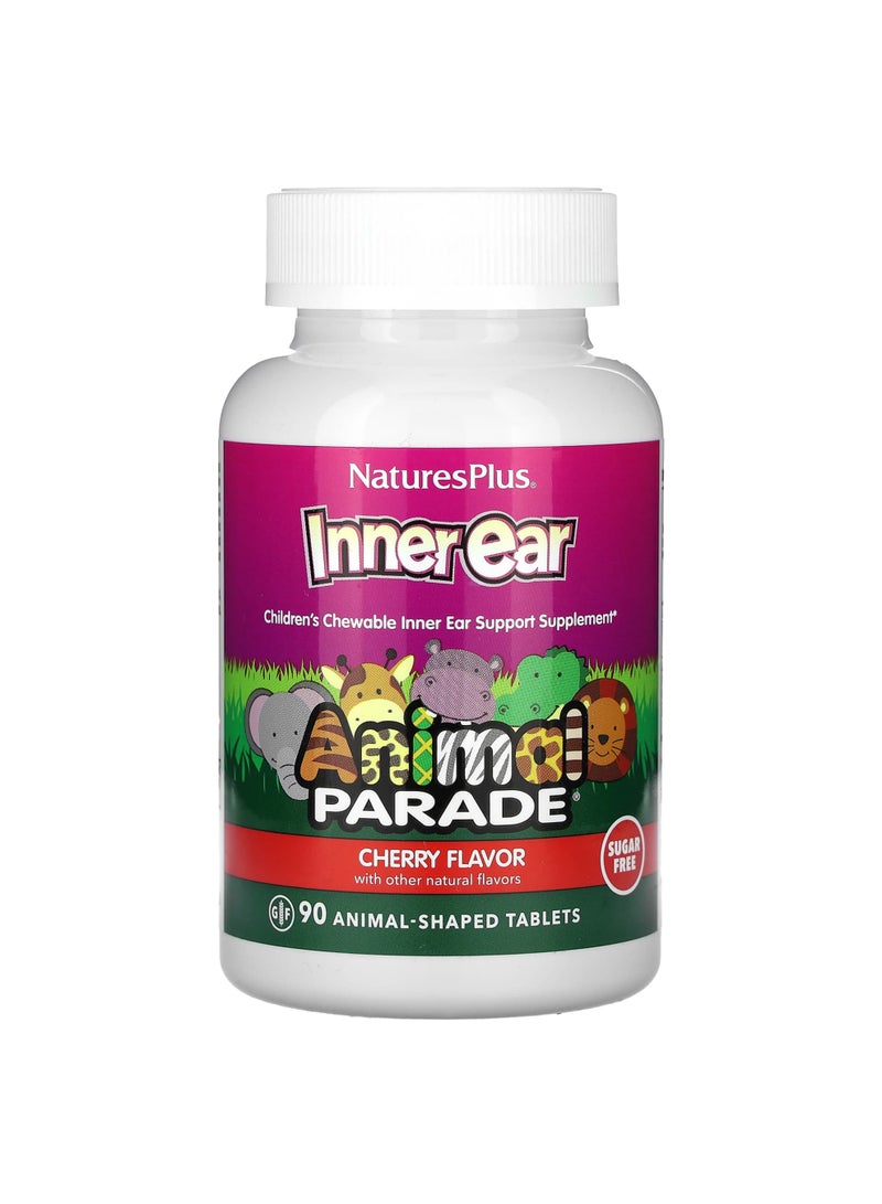 NaturesPlus Animal Parade, Inner Ear, Children's Chewable, Cherry, 90 Animal-Shaped Tablets