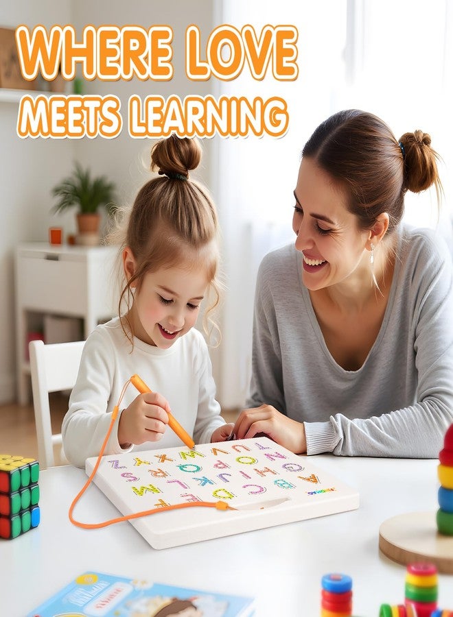 FINDMAG Magnetic Alphabet Writing ABC Board with Letters, Tracing Practice Boards for Handwriting, Learning Resource, Educational Writing Tool, Portable Travel Alphabet Practice Board - Image 2
